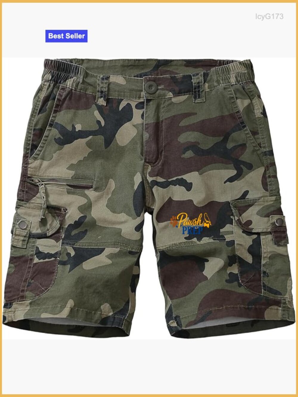 Women's Cargo Shorts Cotton Multi-Pockets Elastic Waist Hiking